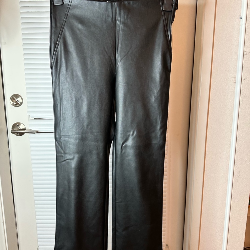 Zara Black Faux Leather Pants